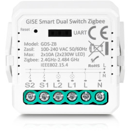 GISE Smart Podwójny moduł przekaźnikowy Zigbee | Tuya | GDS-ZB