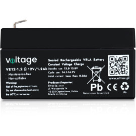 Akumulator AGM Voltage 12V 1,2Ah VE12-1.2