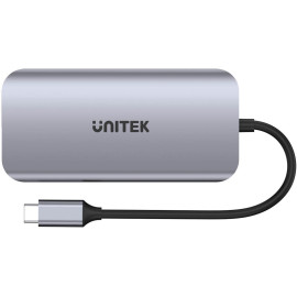 Unitek D1122A01 Aktywny hub USB-C 5Gbps, 2x HDMI 4K, czytnik kart, RJ-45, PD 100W