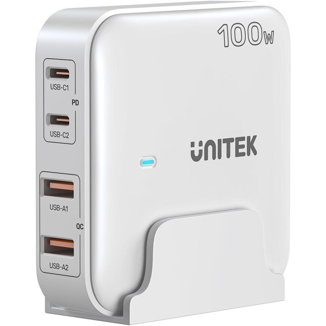 Unitek P1229AWH01-EU Ładowarka biurkowa GaN 100W 2xUSB-A 2xUSB-C