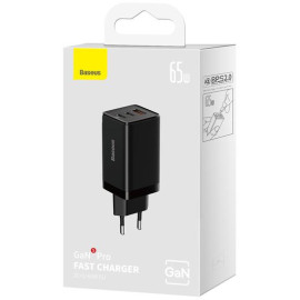 Ładowarka sieciowa Baseus GaN 5 Pro Fast Charger CCGP120201 65W 1x USB-A 2x USB-C PD 3.0 QC 4.0 + kabel USB-C