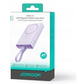 Powerbank Joyroom JR-PBM01 10000mAh 20W 1x USB-C 2x Lightning fioletowy + kabel