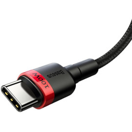 KABEL USB-C / USB-C Baseus Cafule CATKLF-AL91 200cm 100W 5A PD 2.0 QC 3.0 CZARNY W OPLOCIE