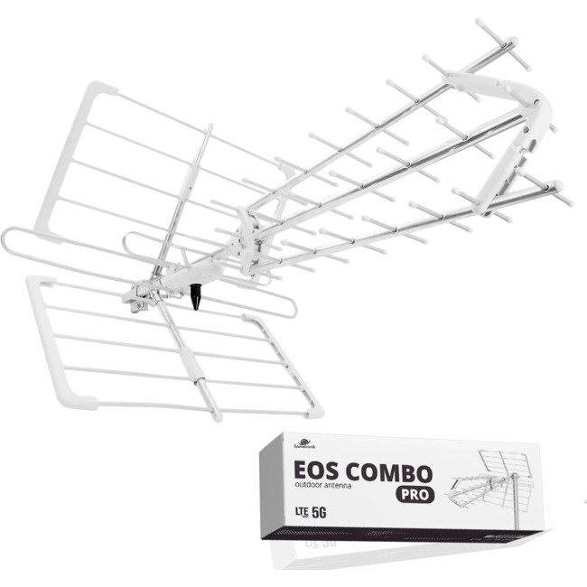 Antena kierunkowa DVB-T2 Spacetronik EOS PRO Combo UHF+VHF LTE 5G (biała)