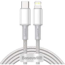 KABEL USB-C / Lightning iPhone Baseus Cafule CATLGD-A02 2m 20W PD Quick Charging BIAŁY W OPLOCIE