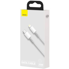 KABEL USB-C / Lightning iPhone Baseus Cafule CATLGD-02 1m 20W PD Quick Charging BIAŁY W OPLOCIE