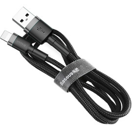 KABEL USB-A / Lightning iPhone Baseus Cafule CALKLF-CG1 200cm Apple 1.5A CZARNO-SZARY W OPLOCIE