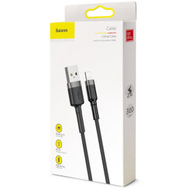 KABEL USB-A / Lightning iPhone Baseus Cafule CALKLF-RG1 300cm Apple 2A CZARNO-SZARY W OPLOCIE