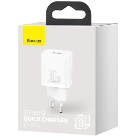 ŁADOWARKA SIECIOWA Baseus Super Si Quick Charger 1C CSUP-J02 30W 1x USB-C PD 3.0 QC 3.0 BIAŁA