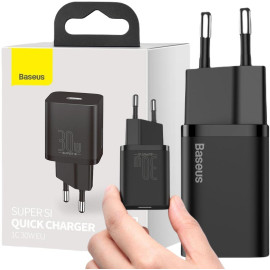 ŁADOWARKA SIECIOWA Baseus Super Si Quick Charger 1C CCSUP-J01 30W 1x USB-C PD 3.0 QC 3.0 CZARNA