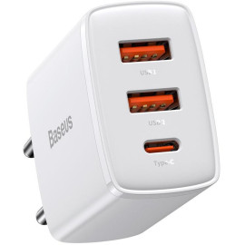 ŁADOWARKA SIECIOWA Baseus Compact Quick Charger CCXJ-E02 30W 2x USB-A 1x USB-C PD 3.0 QC 3.0 BIAŁA