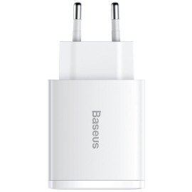 ŁADOWARKA SIECIOWA Baseus Compact Quick Charger CCXJ-E02 30W 2x USB-A 1x USB-C PD 3.0 QC 3.0 BIAŁA