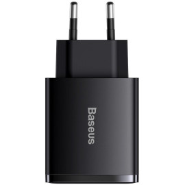 ŁADOWARKA SIECIOWA Baseus Compact Quick Charger CCXJ-E01 30W 2x USB-A 1x USB-C PD 3.0 QC 3.0 CZARNA