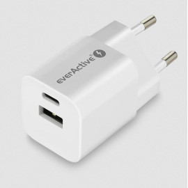 ŁADOWARKA SIECIOWA everActive GaN SC-390Q 30W 1xUSB-C 1xUSB-A PD PPS