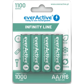 Akumulatorki AA / R06 Ni-MH everActive 1100mAh Infinity Line 3000 cykli (blister 4 szt.)