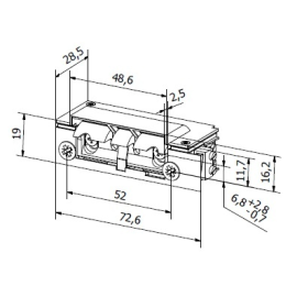 Elektrozaczep HARTTE XS12U-C seria XS (R5) 12V standard z wyślizgiem