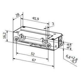 Elektrozaczep HARTTE XS12UW seria XS (R5) 12V AC/DC z wyłącznikiem