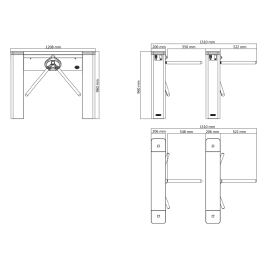 Bramka obrotowa tripod Hikvision DS-K3G501SX-R/M-Dm55