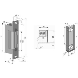 Elektrozaczep symetr., rewers. SCOT ES-S12DC-R PROFI