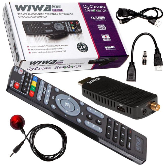 Tuner DVB-T/T2 WIWA H.265 MINI