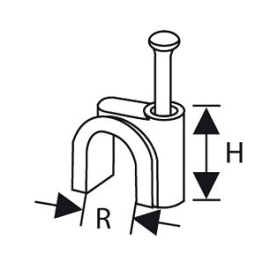 UCHWYT Z GWOŹDZIEM DO PRZEWODÓW OKRĄGŁYCH FLOP-O9 (100szt.)