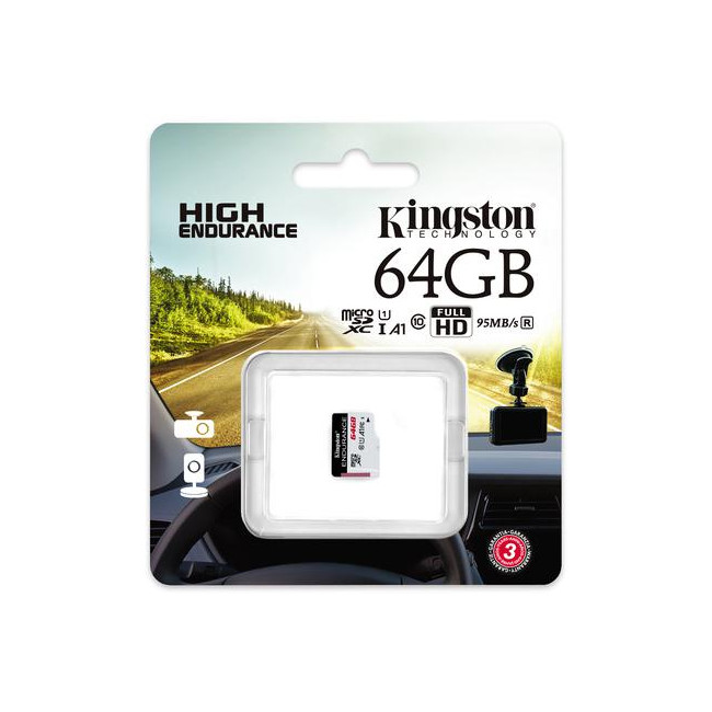 Karta pamięci microSD Kingston High-Endurance UHS-I 64GB 24/7 (rejestratory i monitoring)