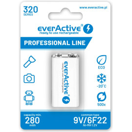 Akumulatorek 6F22 Ni-MH everActive 9V 320mAh Professional Line (1 szt.)