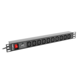 LISTWA ZASILAJĄCA RACK PDU 1U 10A 10X IEC C13 2M CZARNA C14 Lanberg