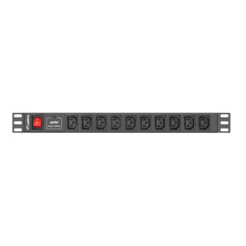 LISTWA ZASILAJĄCA RACK PDU 1U 10A 10X IEC C13 2M CZARNA C14 Lanberg