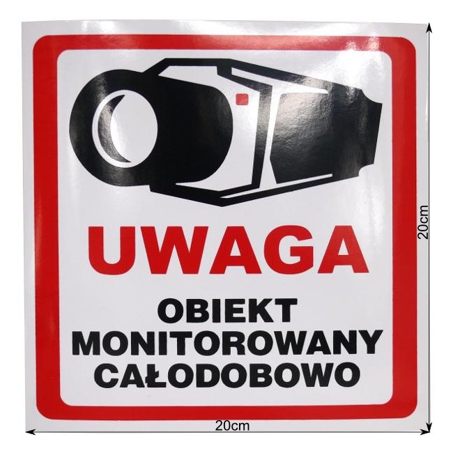 NAKLEJKA OBIEKT MONITOROWANY 20x20 6039